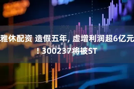 雅休配资 造假五年, 虚增利润超6亿元! 300237将被ST